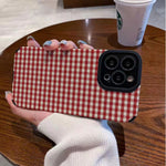 Suitable For Lambskin Fully-encased Soft Plaid Phone Cases