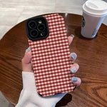 Suitable For Lambskin Fully-encased Soft Plaid Phone Cases