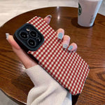 Suitable For Lambskin Fully-encased Soft Plaid Phone Cases